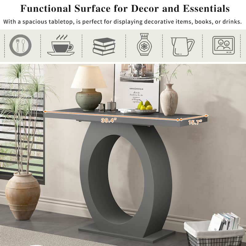Mirod Stylish Modern Console Table with Egg-Shaped Base