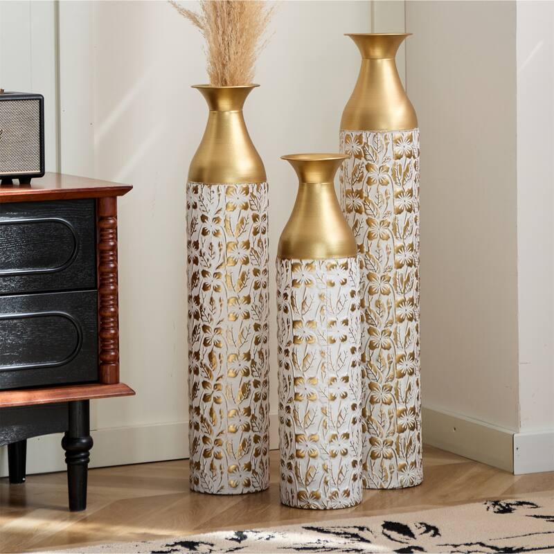 High Independent Decorative Metal Floor Vase (Set of 3)