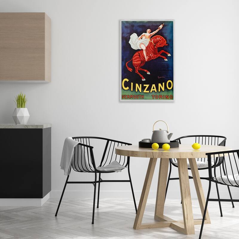 Stupell Cinzano Wine Advertisement Framed Giclee Art Design By Marcus Jules
