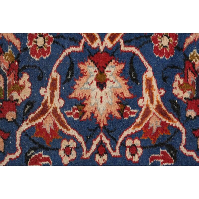 Hand Knotted Oriental 100% Wool Carpet Traditional Floral Red Isfahan Area Rug - 9' 9'' X 7' 6''