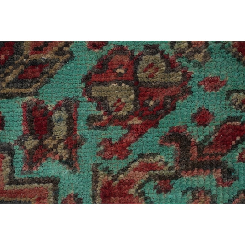 Hand Knotted Oriental 100% Wool Carpet Traditional Medallion Red Heriz Area Rug - 13' 3'' X 7' 7''