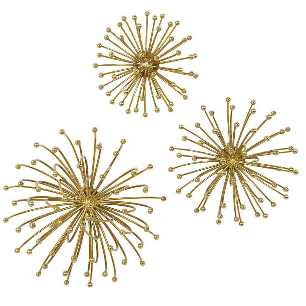 Uttermost Aga Gold Metal Wall Decor, S/3 - 11 W x 7.25 H x 11 D (inches)