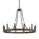 preview thumbnail 16 of 24, Acroma 12-light Farmhouse Modern Wagon Wheel Chandelier Candle Dining Room Lighting - 34''