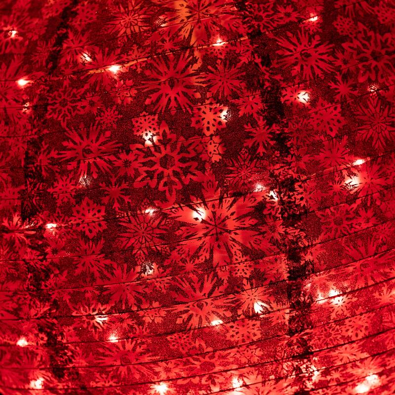 38" LED Twinkling Red Tinsel Ornament Outdoor Christmas Decoration