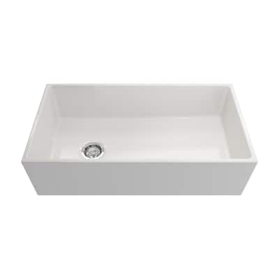 Crestwood 36" Modern Single Bowl Apron Fireclay Sink - White