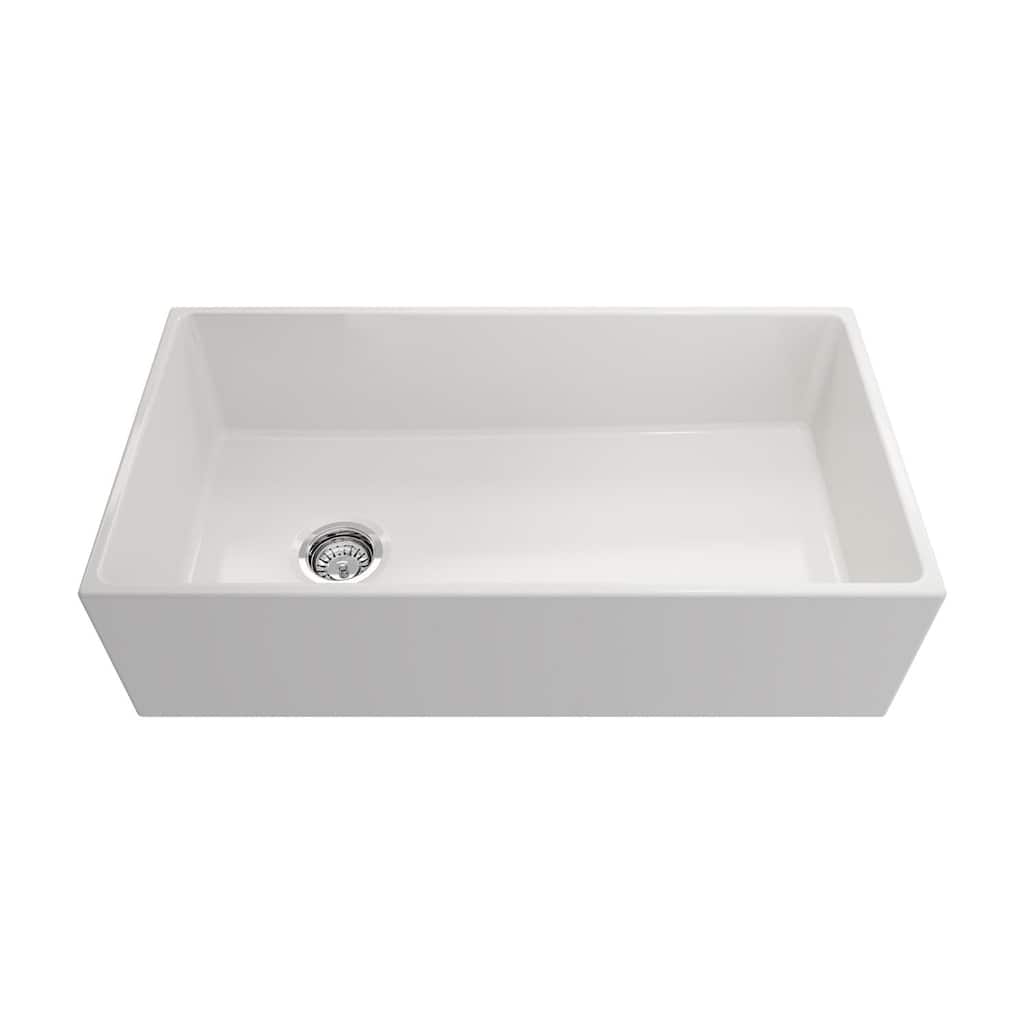 Crestwood 36" Modern Single Bowl Apron Fireclay Sink - White