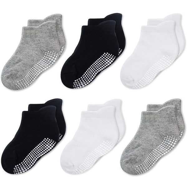 slide 2 of 6, CozyWay Toddler Grip Socks, Soft, Stretchy, Breathable Infant Socks, 1T-3T