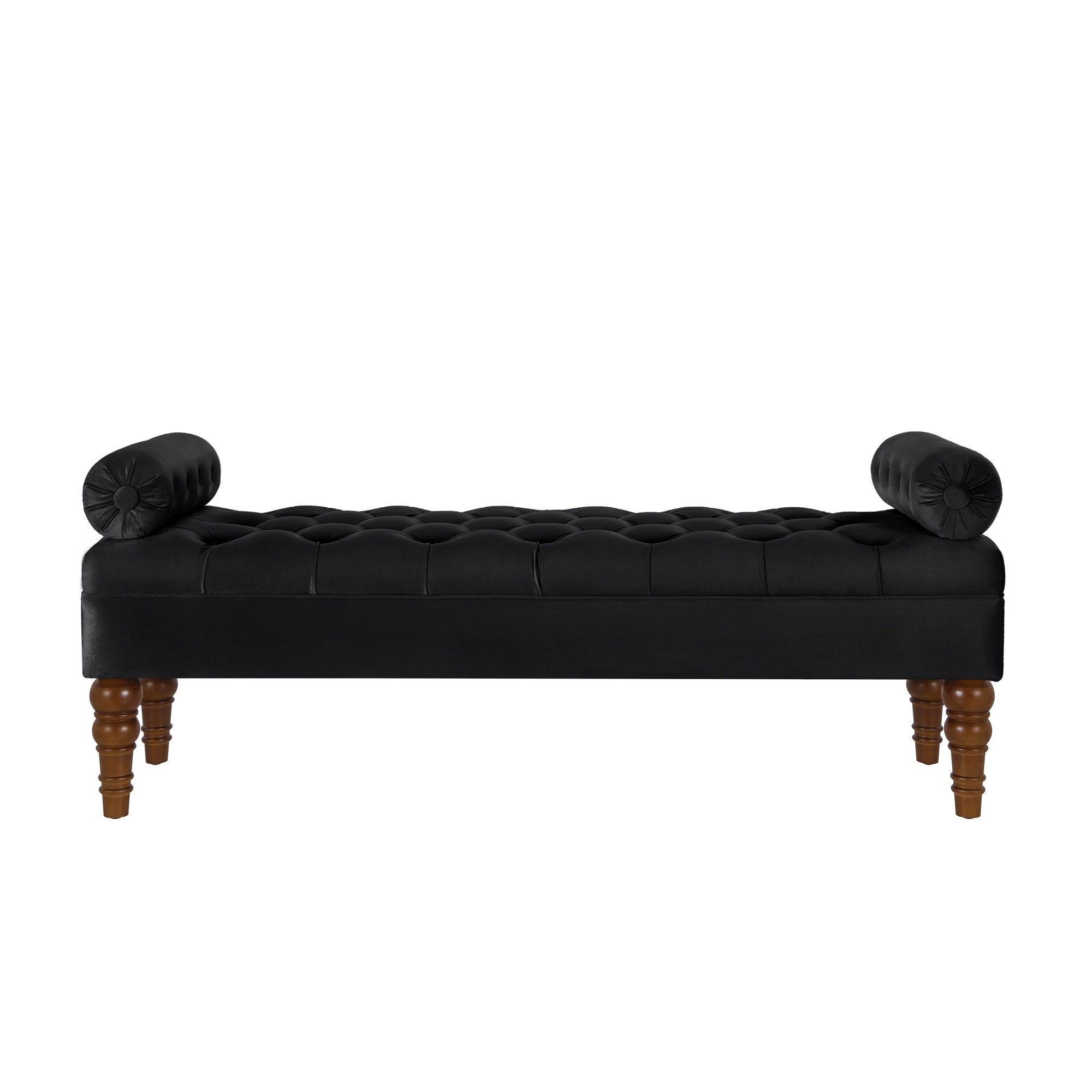 Velvet Long Bed Bench With Tufted Button For Bedroom And Entryway