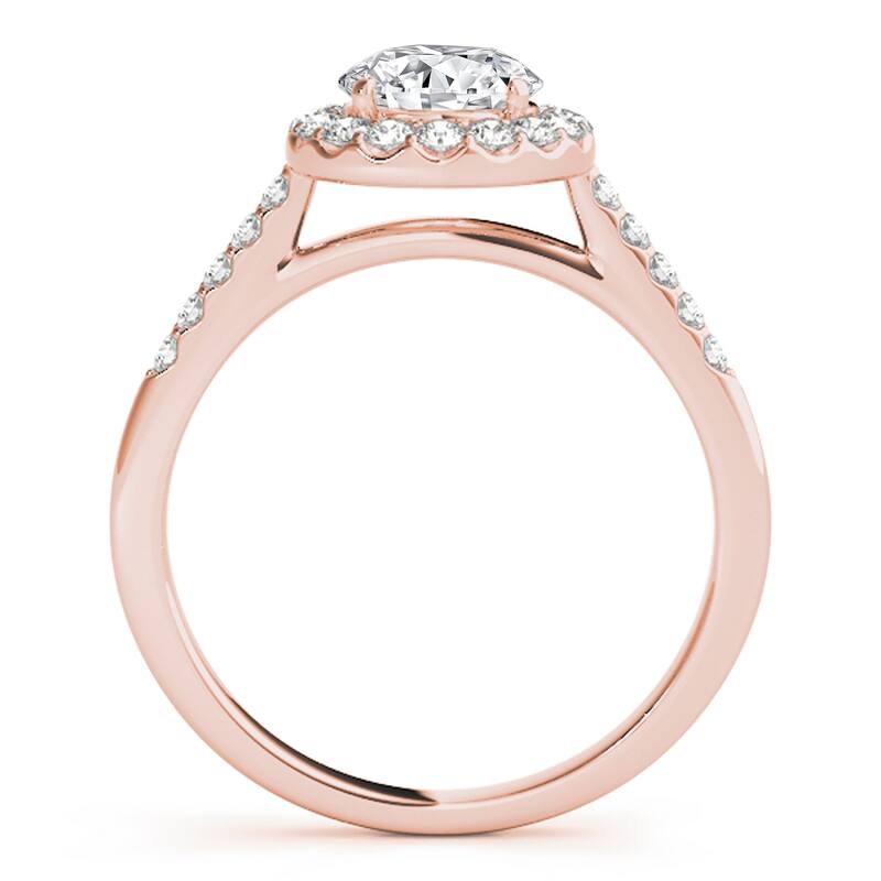 Auriya 14k-Rose Gold Lab Grown Round Diamond Halo Engagement Ring 0.50 to 5.00 ct. tw. (F-G VS)