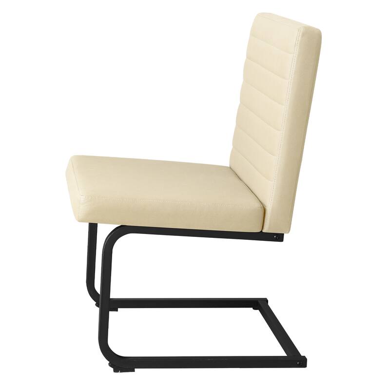 Dining Chairs Set of 2, Upholstered Kitchen Chairs with Metal Legs, Armless Chair with Comfortable Seat, Easy Assembly