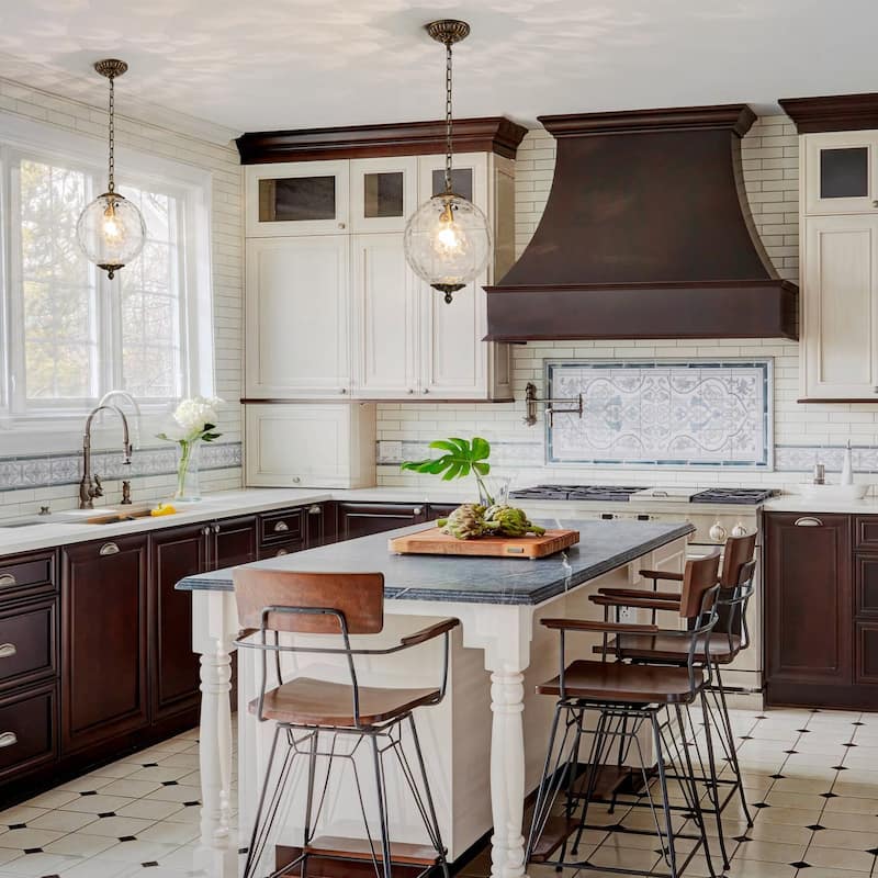 Industrial 1 - Light 11.8" W Retro French Globe Glass Pendant For Kitchen Island