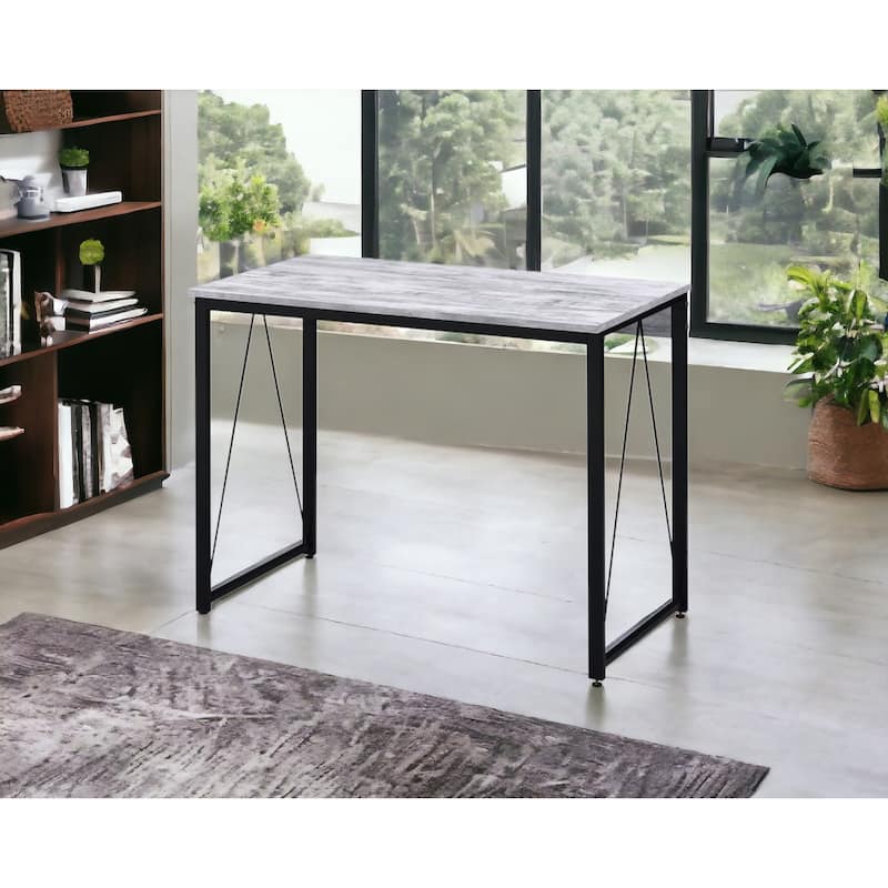 Zaidin Antique White& Black Finish Writing Desk