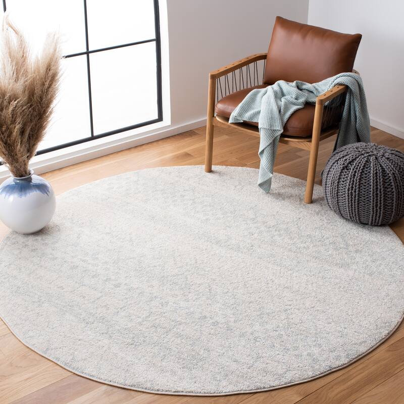 SAFAVIEH Tulum Avis Moroccan Boho Rug - 6'7" Round - Ivory/Light Grey