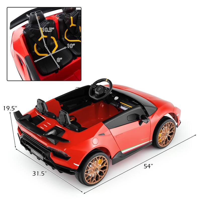 24V Battery Powered Ride-On Toy Car for Kids 3-8 with Parental Remote and Adjustable Speed - 54" x 31.5" x 19.5" (L x W x H)