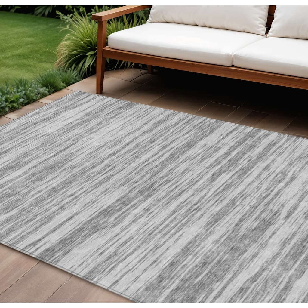 HomeRoots Abstract Modern Rectangle Outdoor Rug