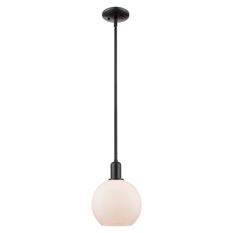 Innovations Lighting Endless Possibilities Arcadia - Athens - 1 Light 8" Stem Hung Mini Pendant - Matte White/Matte Black