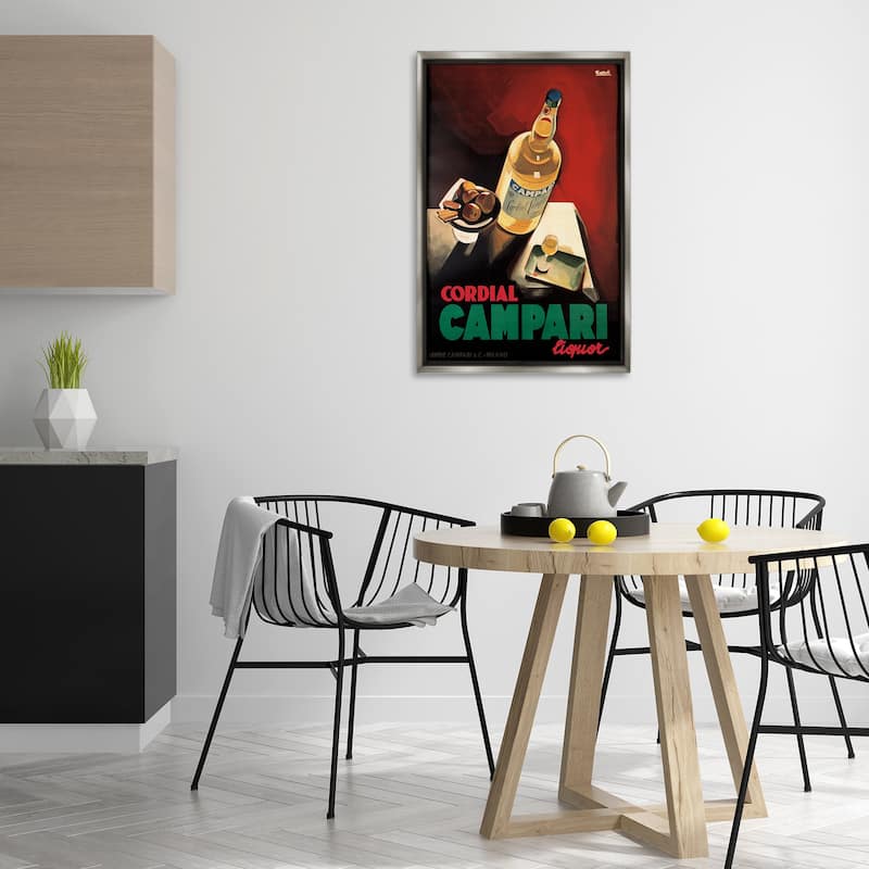 Stupell Vintage Campari Wine Framed Floater Canvas Wall Art Design By Marcus Jules