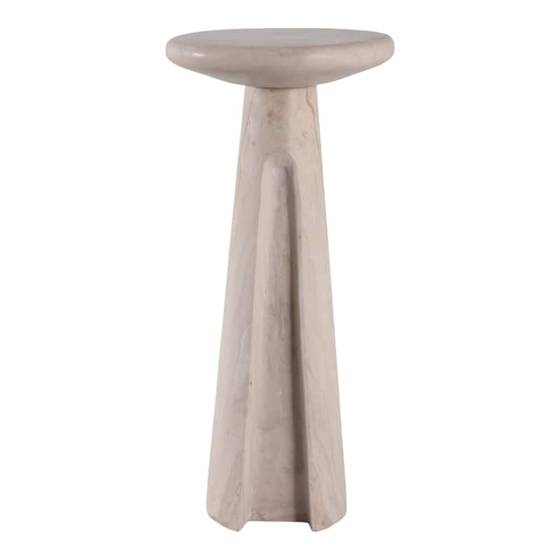 Marble Stone Accent Table Valencia Design for Home Decor - 22" Ivory - 10" x 10" x 21.75"