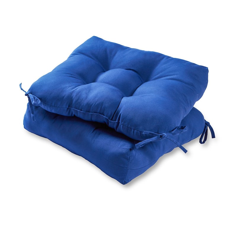 Solid Color 20-inch Outdoor Chair Cushion (Set of 2) - Marine
