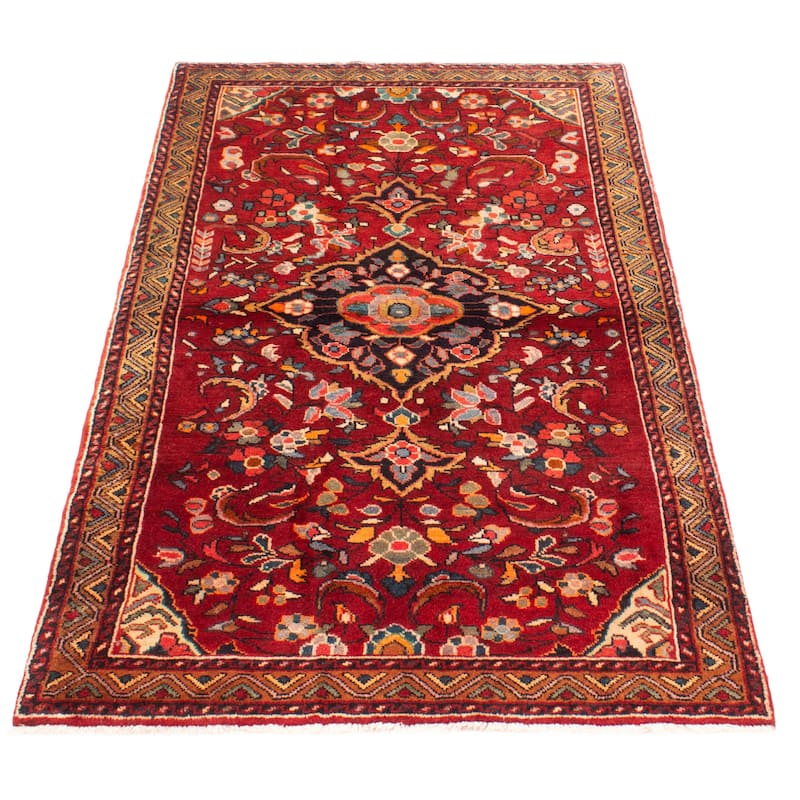 ECARPETGALLERY Hand-knotted Andelz Red Wool Rug - 4'5 x 7'8
