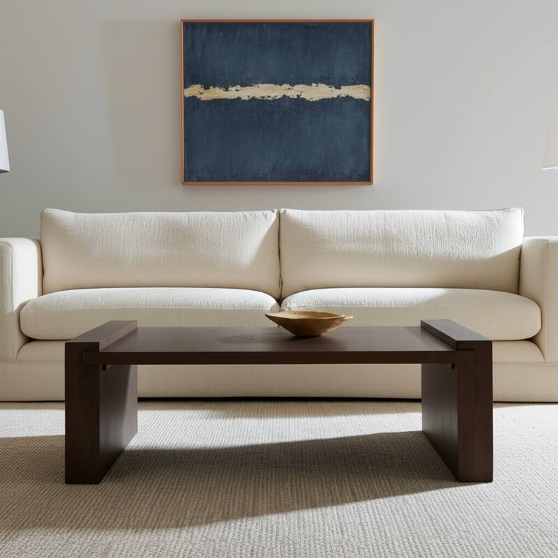 HomeRoots 48" Dark Brown Solid Wood Sled Coffee Table - 48' X '16' X '28 - Dark Brown