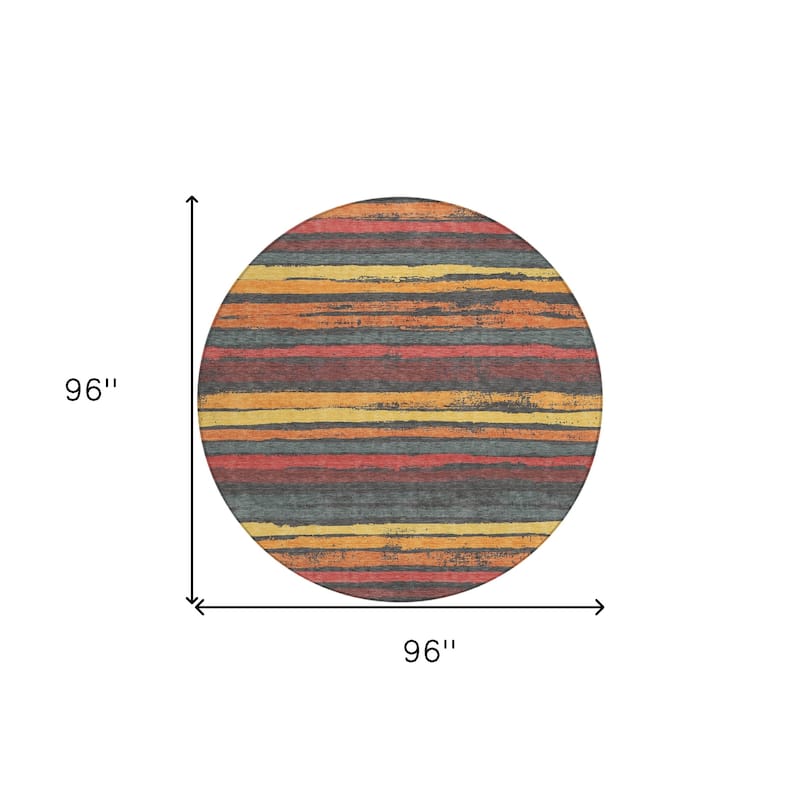 HomeRoots Striped Transitional Rectangle Outdoor Rug