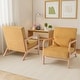 preview thumbnail 133 of 141, 25" W Mid Century Upholstered Wood Accent Chair with Pillow set of 2