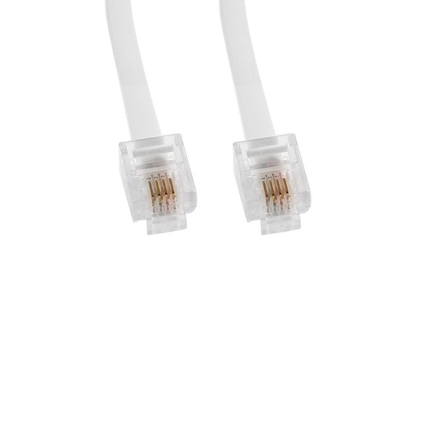 10ft RJ11 6P4C Jack Telephone Extension Cable Cord Connector 2pcs - White - 10ft Len. Opens flyout.