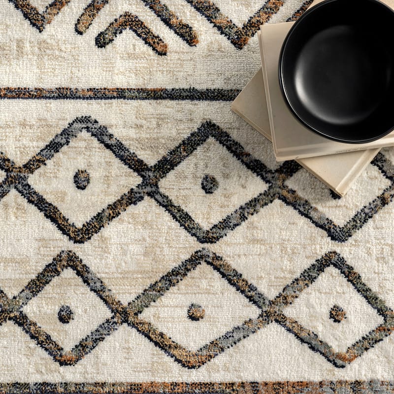 Nuloom Kendra Tribal Panel Fringe Area Rug