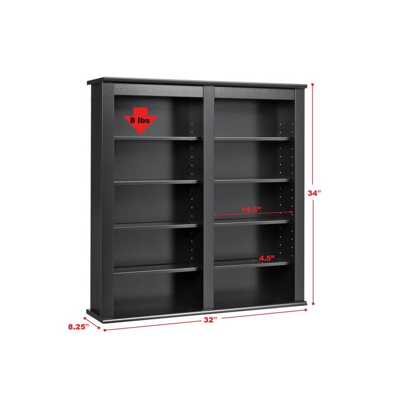 Double Floating Wall Storage - 32" W x 34" H x 8.25" D