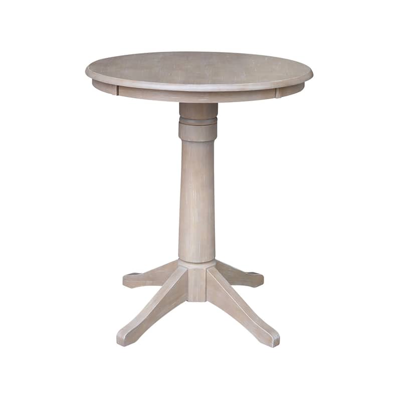 30" Round Counter Height Table & 2 San Remo Stools in Gray - Set of 3