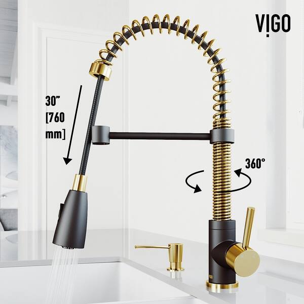 dimension image slide 6 of 10, VIGO Brant Pull-Down Kitchen Faucet