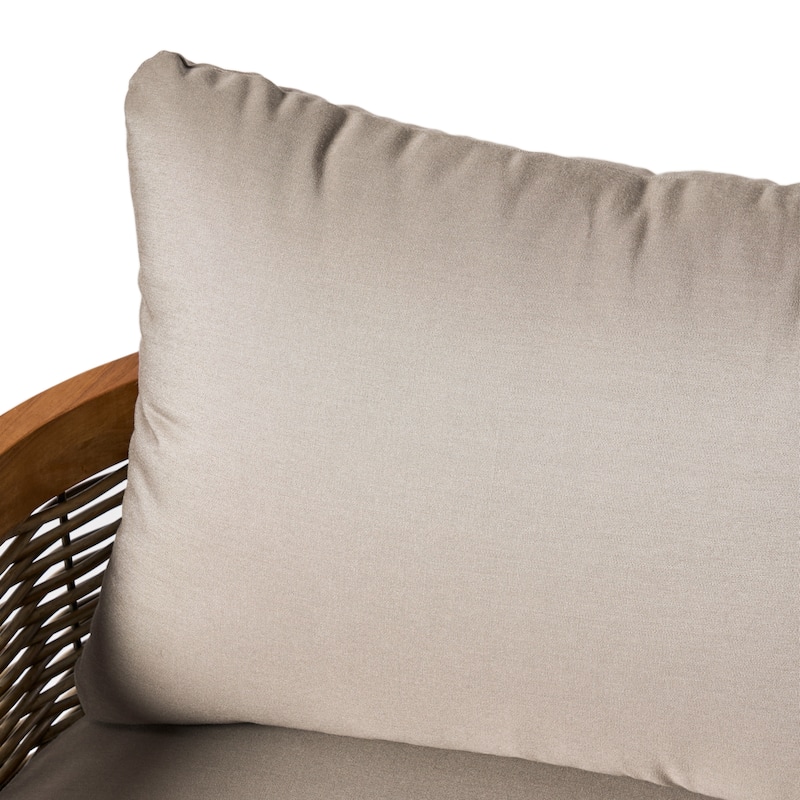 Burchett Outdoor Acacia Wood and Wicker Club Chairs (Set of 2) with Optional Sunbrella Cushions by Christopher Knight Home