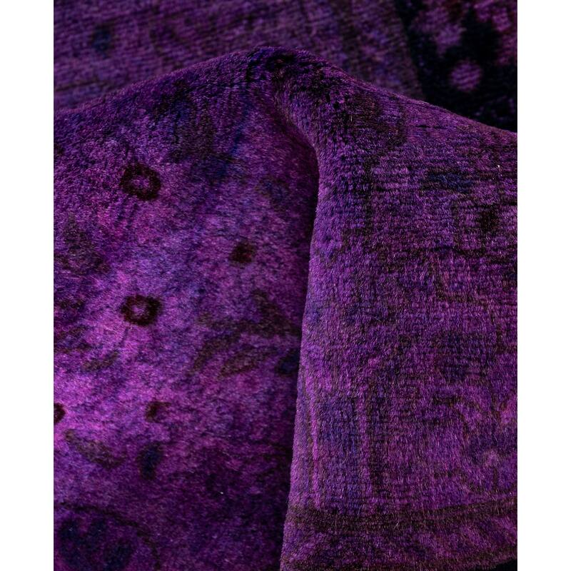 Overdyed One-of-a-Kind Hand-Knotted Area Rug - Purple - 2' 6" x 8' 0"