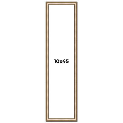 10x45 Frame Gold Solid Wood Shadow Box Width 1.5 Inches | Interior Frame Depth 2 3/8 Inches