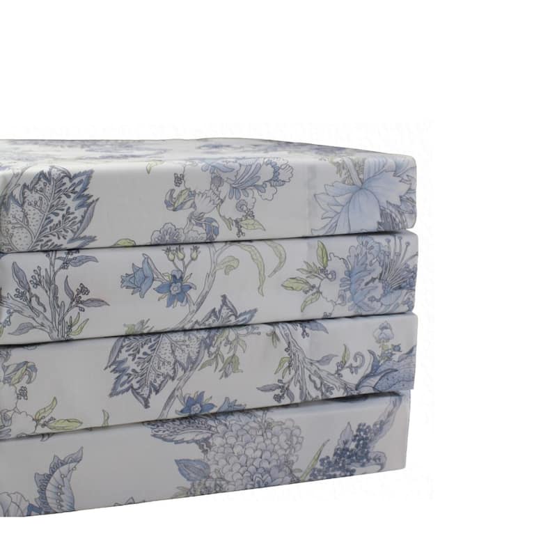 Talavera Sheet Set King White/ Blue