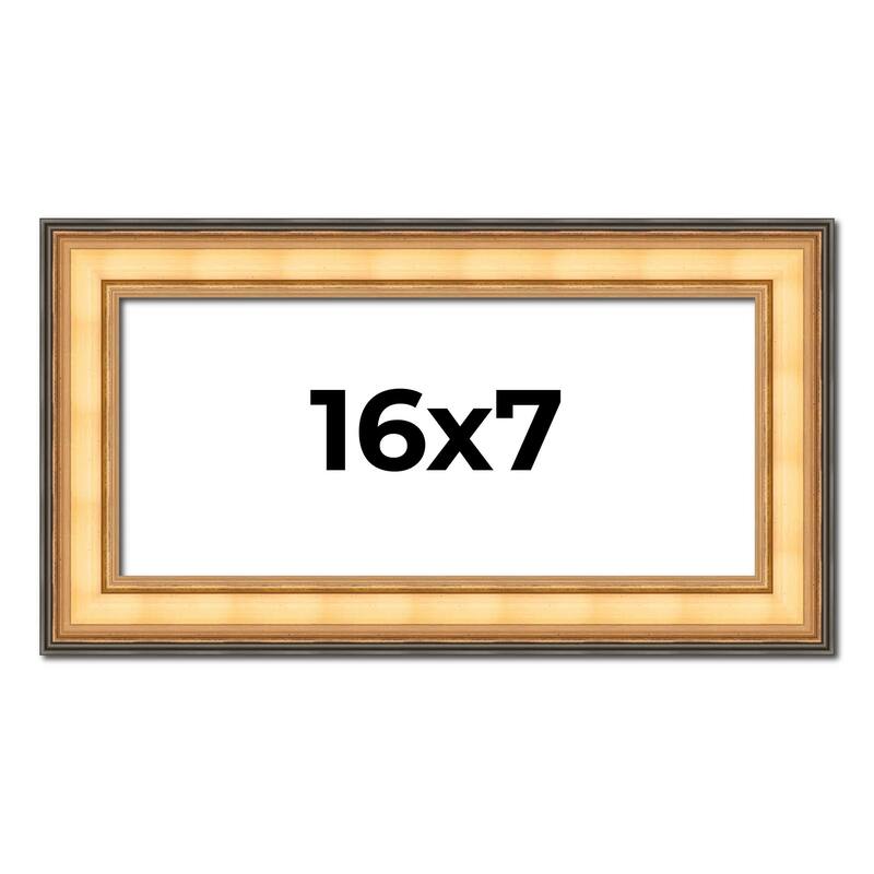 16x7 Frame Gold Plein Aire Solid Wood Picture Frame Width 2 Inches |