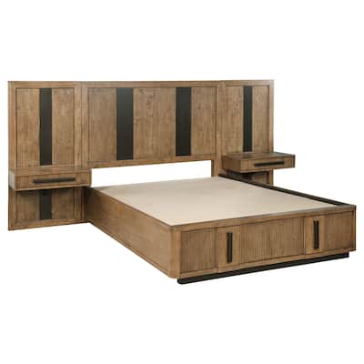 Terrace Wall Panel Storage Bed Ash Brown