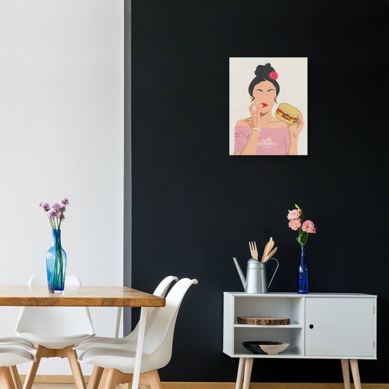 Burger Gal Canvas Art Print