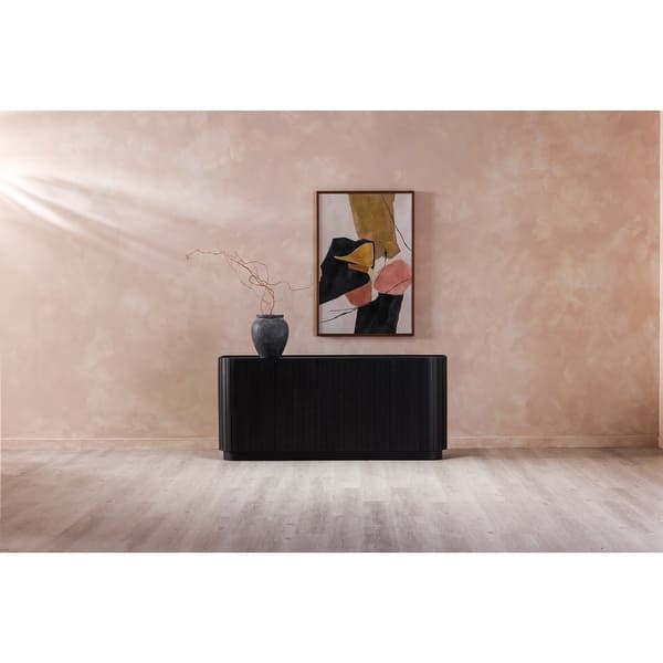 slide 2 of 12, Macari Mid-Century Modern Rounded 4-Door Sideboard
