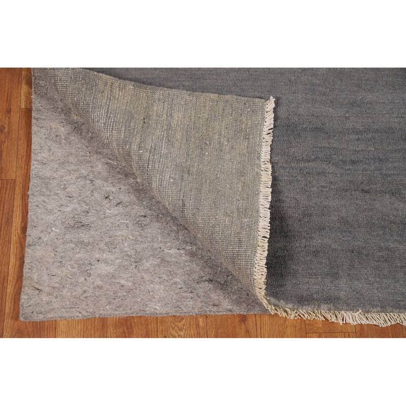 Gray & Blue Gabbeh Modern Foyer Rug Handmade Wool Carpet - 3'5"x 4'10"