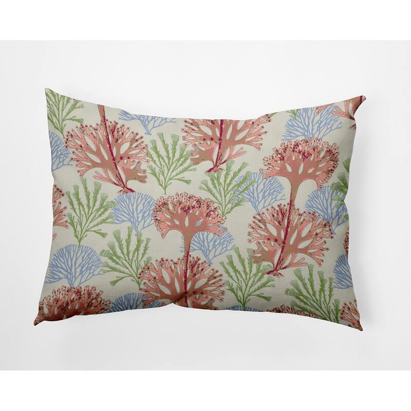 Blooms and Branches Decorative Throw Pillow - 14" x 20" - Soft Coral