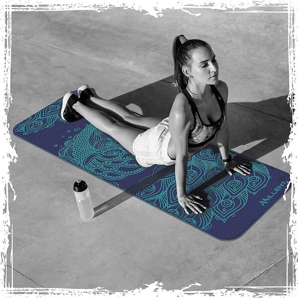 dimension image slide 6 of 8, Millenti Yoga Mat, 6mm Thick Suede & TPE Texture Material