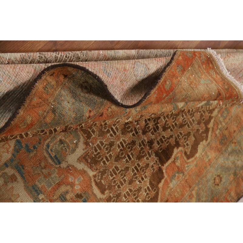 Brown Sarab Persian Vintage Area Rug Hand-Knotted Wool Carpet - 4'11"x 10'10"