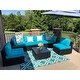 Kinbor All-Weather Rattan Sectional Sofa Patio Furniture Set Cushioned Wicker Sofa Set