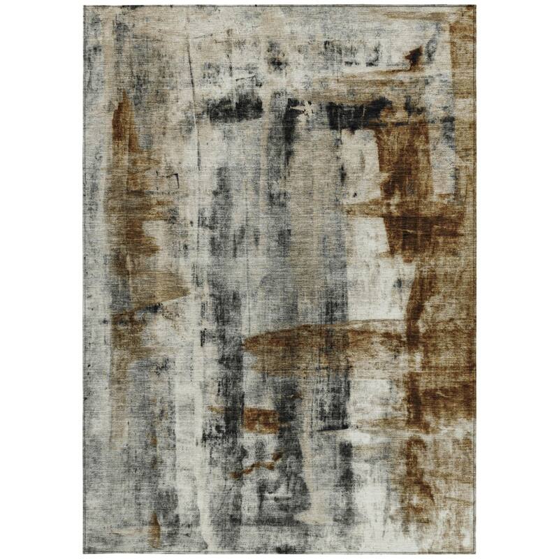 HomeRoots Abstract Transitional Rectangle Outdoor Rug