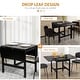 preview thumbnail 2 of 6, HOMCOM Folding Dining Table with Solid Wood Frame, Collapsible Drop Leaf Table for Small Spaces, Extendable Kitchen Table, Black