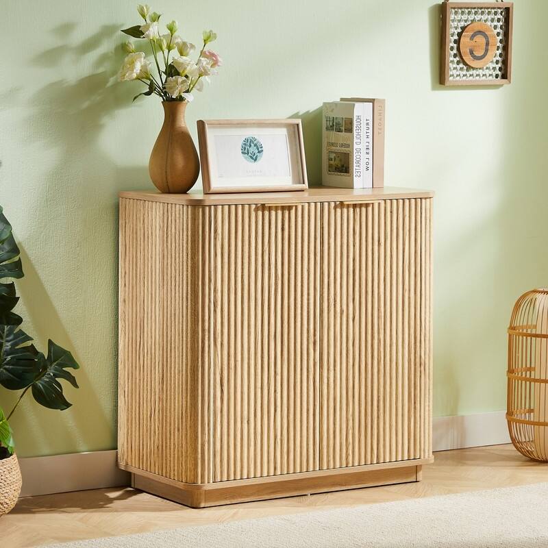 31.5" Buffet Cabinet Sideboard with Storage Curved Wave Design for Living Room and Bedroom Organization