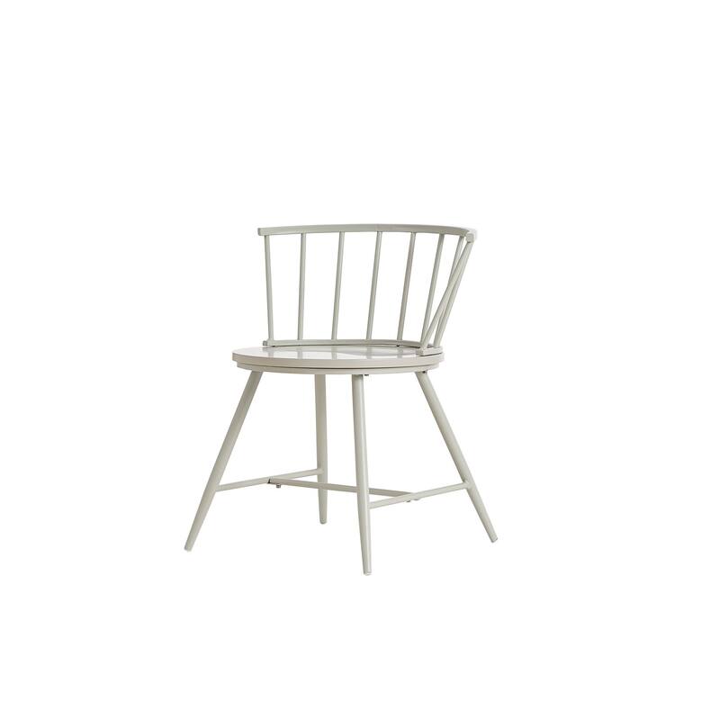 Truman Low Back Metal and Wood Spindle Dining Chair (Set of 2) by iNSPIRE Q Modern - Silver Birch