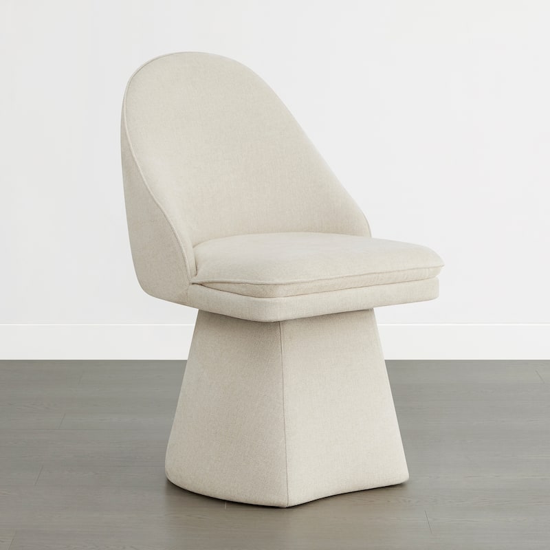 Darah Upholstered Swivel Armless Dining Chair Double-layered Cushions